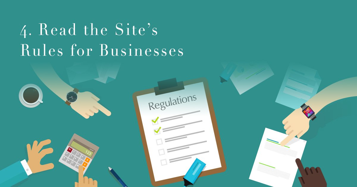 4. Read the Site’s Rules for Businesses