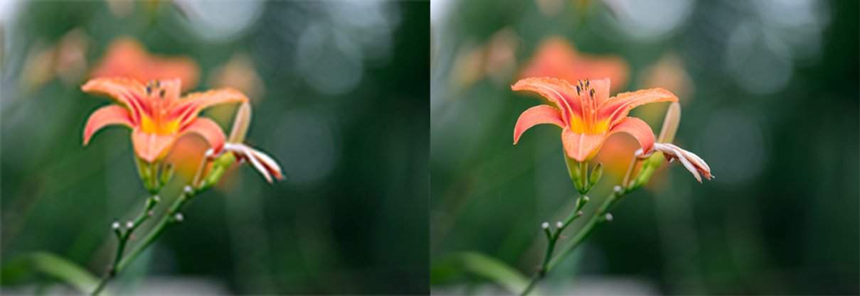 Comparison of high and low resolutions