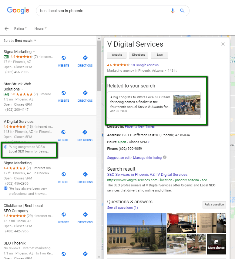 Local SEO Search result page