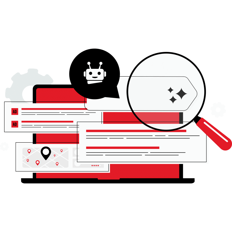 505 ai aio digital marketing concept as vector art