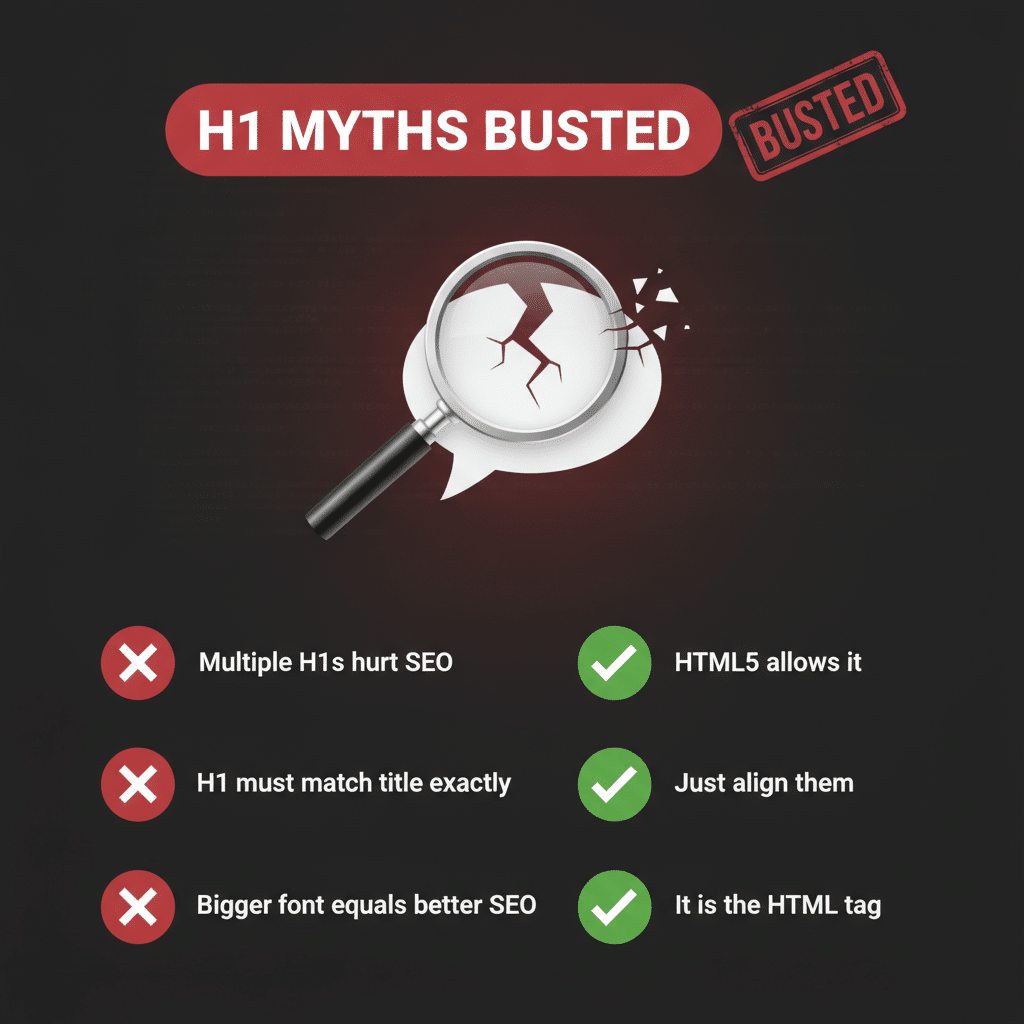 Common H1 tag myths versus facts